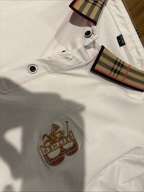 Embroidered 'Best Men' B Patch on White Shirt